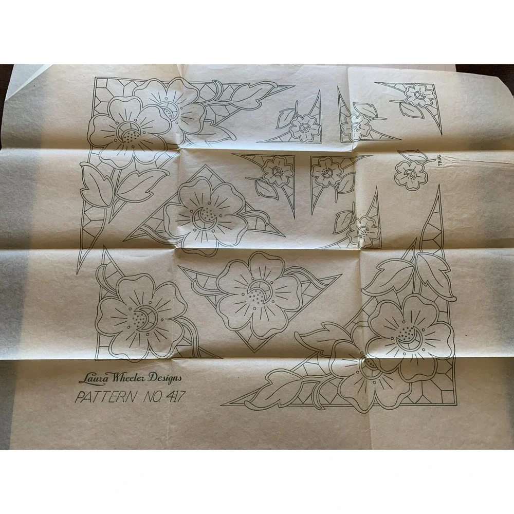 Vintage 1935 Laura Wheeler Transfer Mail Order Floral Flower Pansy Unused